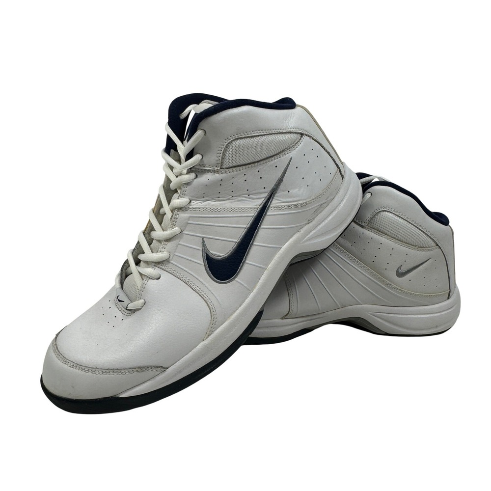 Nike Basketball Mid Sneakers White Black Leather‎ Size 11